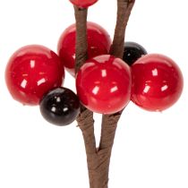 položky Umělá větvička s červenými bobulemi, 15 cm, 6 kusů