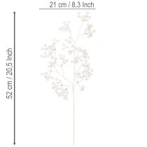 položky Umělá větvička z bílých bobulí, dekorační/řemeslné potřeby, 52 cm