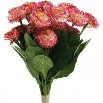 Umělá květina, umělá bellis ve svazku, sedmikrásky bílo-růžové L32cm 10ks