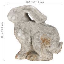 položky Dekorativní betonový květináč s králíkem, velikonoční starožitný šedý, výška 27 cm