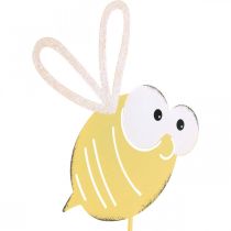 položky Včelka jako zástrčka, pružina, zahradní dekorace, kovová včelí žlutá, bílá L54cm 3ks