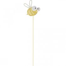 položky Včelka jako zástrčka, pružina, zahradní dekorace, kovová včelí žlutá, bílá L54cm 3ks
