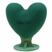 Květinové pěnové 3D srdce s nohou květinové pěnové zelené 30cm x 28cm