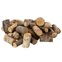 položky Dekorativní březové dřevěné dílky s kůrou pro tvoření, 3 cm, 300 g