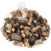 položky Dekorativní březové dřevěné dílky s kůrou pro tvoření, 3 cm, 300 g