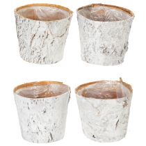 položky Květináč s imitací kůry, ideální pro rustikální interiérový design a dekoraci rostlin, 12 cm, 4 kusy