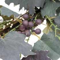 Ozdobný věnec z vinných listů a hroznů Podzimní věnec z vinné révy Ø60cm