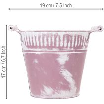položky Plechový kbelík, fialový a bílý, Ø19cm V17cm, 1 ks.