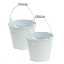 položky Plechové vědro bílé Ø14cm H12cm 6 ks