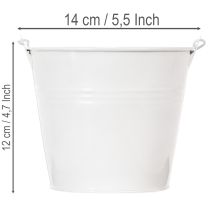 položky Bílé plechové kbelíky Ø14cm V12cm 6 ks