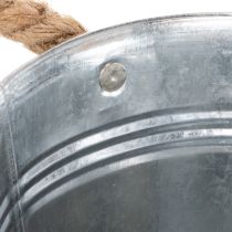 položky Lesklý kovový kbelík s lanovými rukojeťmi, Ø16cm