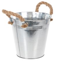 položky Lesklý kovový kbelík s lanovými rukojeťmi, Ø18 cm