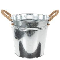 položky Lesklý kovový kbelík s lanovými rukojeťmi, Ø22cm