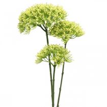 Umělá květinová větev Žlutá fenyklová umělá větev se 3 květy 85cm