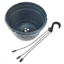 položky Závěsný košík antracitový květináč na zavěšení Ø25cm V50cm