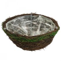položky Závěsný koš hnědý závěsný koš koš na rostliny vinná réva mech Ø31cm