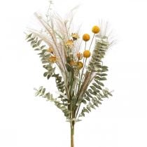 Umělé květiny Craspedia péřová tráva eukalyptus 55cm svazek