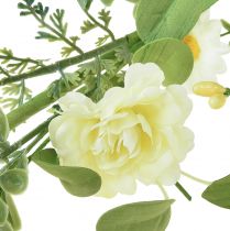 položky Umělá květinová girlanda dekorativní girlanda krémově žlutá bílá 125cm