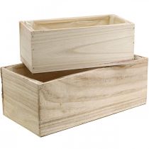 Dřevěný květináč na květiny přírodní L30/40cm sada 2 ks