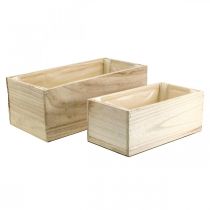 Dřevěný květináč na květiny přírodní L30/40cm sada 2 ks