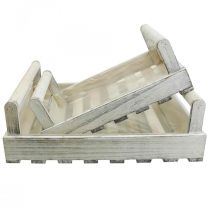 položky Květinový truhlík Shabby Chic truhlík na rostliny dřevo bílý 38/31 cm sada 2 ks