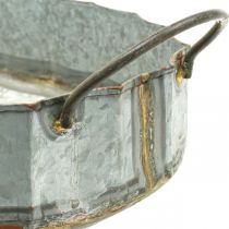 Květinová mísa kovová zinková miska starožitná sada 2 L45cm/59cm