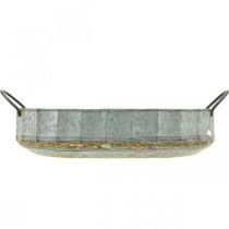 položky Sada 2 starožitných zinkových tác na květináče, kov, 45 cm / 59 cm