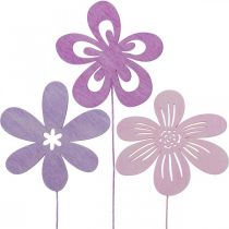 Zahradní kůl květinový kůl fialový/fialový/růžový Ø9,5cm 15ks