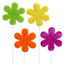 Květinové cvočky květ různobarevné povločkované Ø8,5cm 8ks