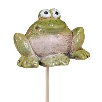 položky Květinová zátka žába keramická zelená hnědá 6x4x4,5cm 4 ks