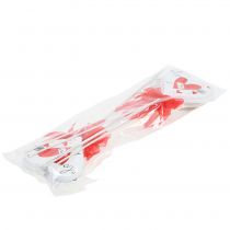 položky Květinová zátka srdce bílá s mašlí 7cm 12 ks