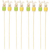 položky Dřevěné velikonoční květinové špunty Easter Bunny Green Yellow L32cm 8 ks