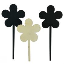 položky Květinová zátka květinové mini panely dřevěné černé Ø10cm 6ks