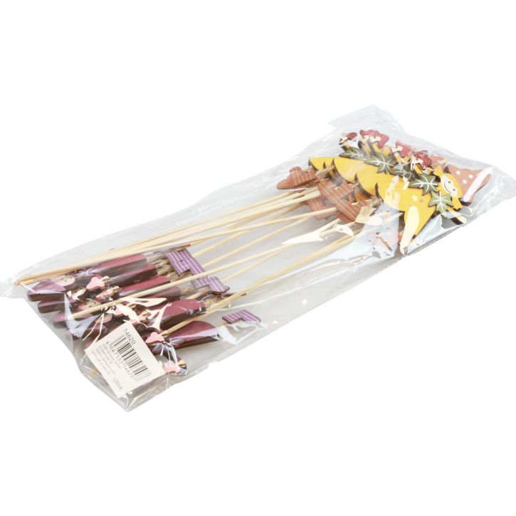 položky Květinová zátka podzimní dekorace dřevo žlutá fialová 8×6cm 12ks