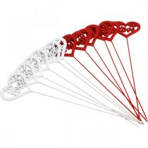 položky Květinová zátka srdce červená dřevěná ozdobná zátka Love 7cm 12ks