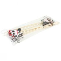 položky Květinová zátka trakař dřevěná srdce barevná 9x6,5cm 12 ks