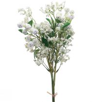 položky Umělá květinová kytice hedvábné květiny bobule větev bílá 48cm