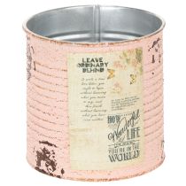 položky Dekorativní květináč plechovka lososová kovová letní dekorace Ø11cm V10,5cm