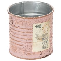 položky Dekorativní plechový květináč kulatý kovový květináč s růží v antickém stylu Ø8 cm V7,5 cm