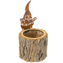 položky Květináč dřevěný kůrový trpaslík z rezavé kůže, výška 24 cm
