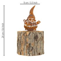 položky Květináč dřevěný kůrový trpaslík z rezavé kůže, výška 24 cm