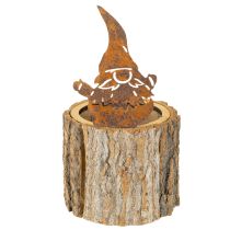 položky Květináč dřevěný kůrový trpaslík z rezavé kůže, výška 24 cm