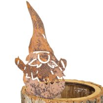 položky Květináč dřevěný kůrový trpaslík z rezavé kůže, výška 24 cm