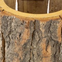 položky Dřevěný květináč s motivem kůry a myší rzi, výška 24 cm