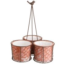 položky Květináč keramický síťovaný koš kovový hnědý Ø30cm V11,5cm