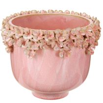 položky Keramický květináč s okrajem květu růžový Ø19cm V16,5cm