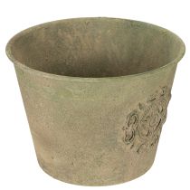 položky Kovový květináč, zelený, vintage, Ø22 cm–13,5 cm, sada 3 kusů