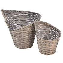položky Květináč košík na rostliny vrba přírodní Ø12,5cm/20cm sada 2 ks