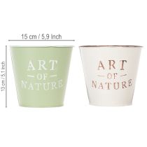 položky Květináč Art of Nature s nápisem, dekorace na parapet a do obývacího pokoje, 15 cm, 2 kusy