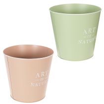 položky Dekorativní obaly na květináče Art of Nature, sada 2 ks, pastelová zelená a růžová, průměr 22 cm